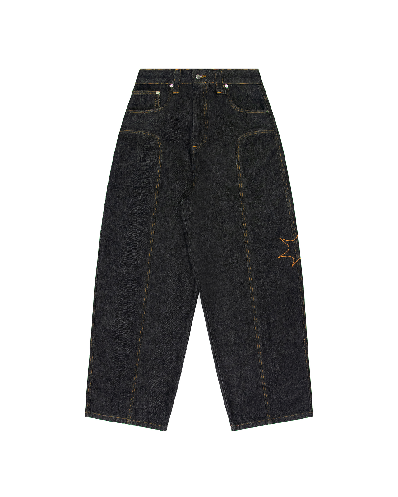 RAW BLACK PANEL DENIM
