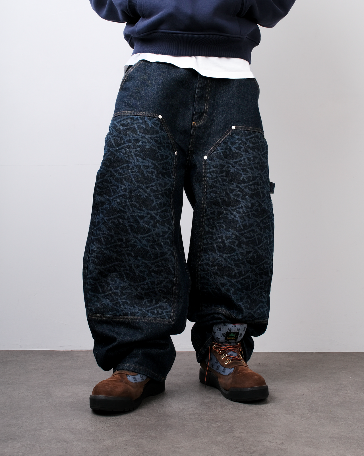 RAW GRAFF DOUBLE KNEE DENIM