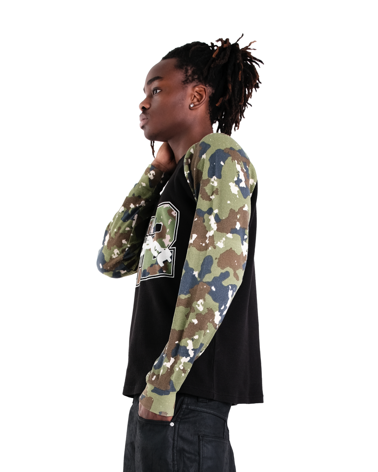 BLACK CAMO WAFFLE LONG SLEEVE