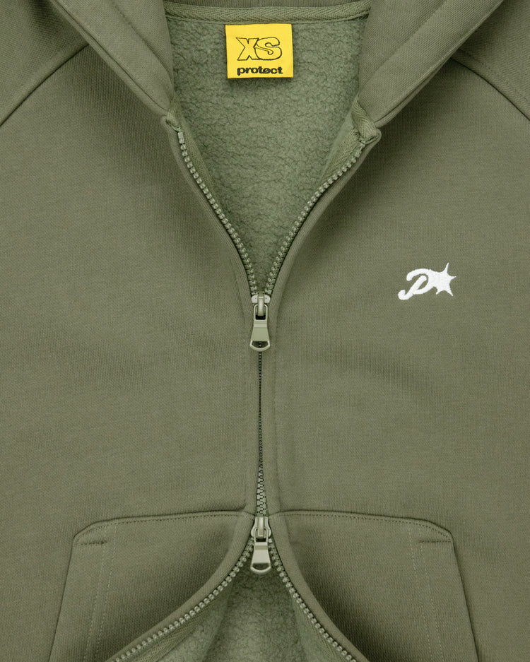 OLIVE DAY2DAY ZIP-UP HOODIE