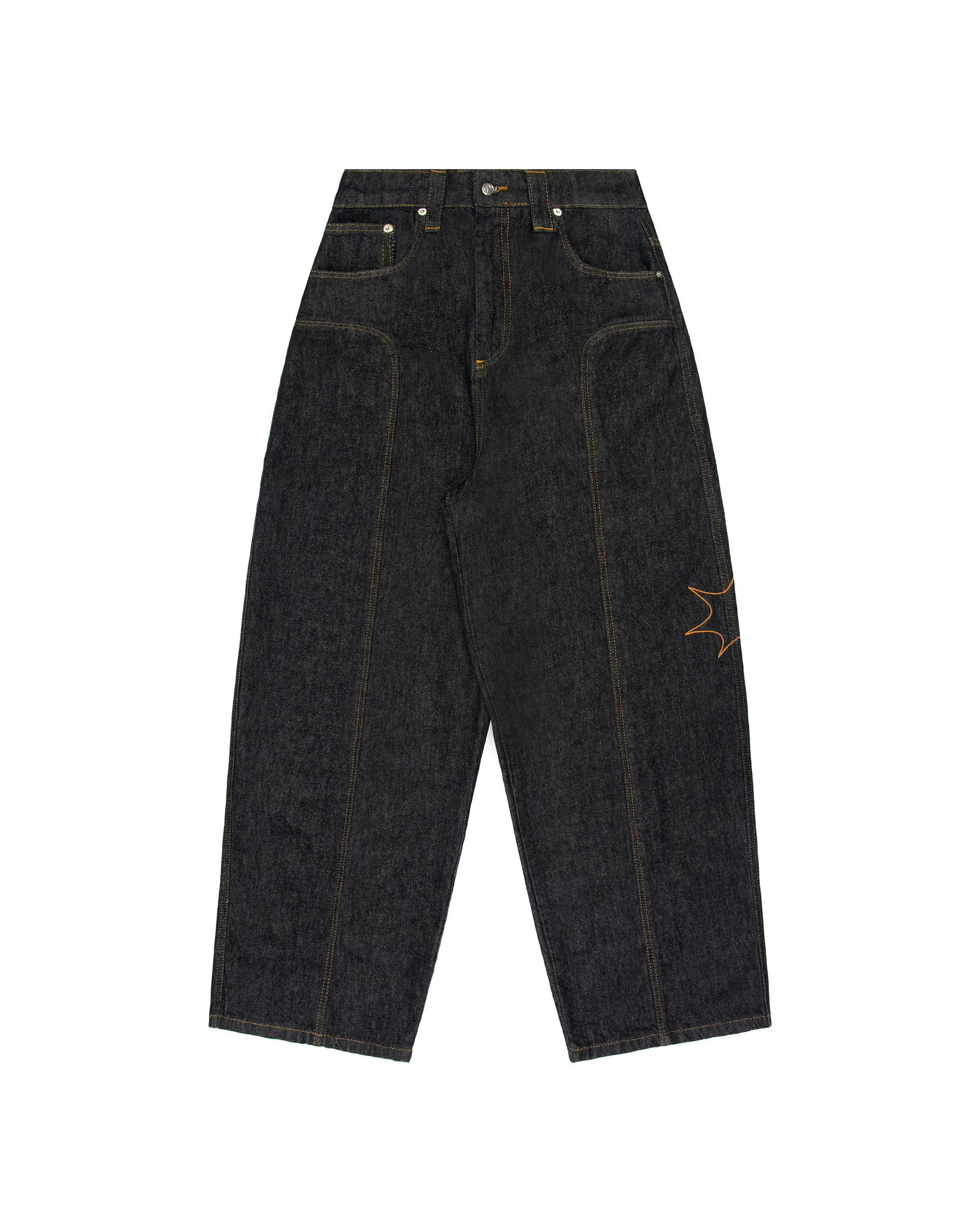 RAW BLACK PANEL DENIM - Protect