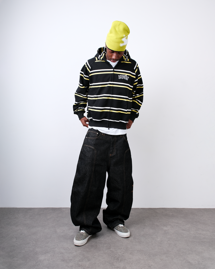 RAW BLACK PANEL DENIM
