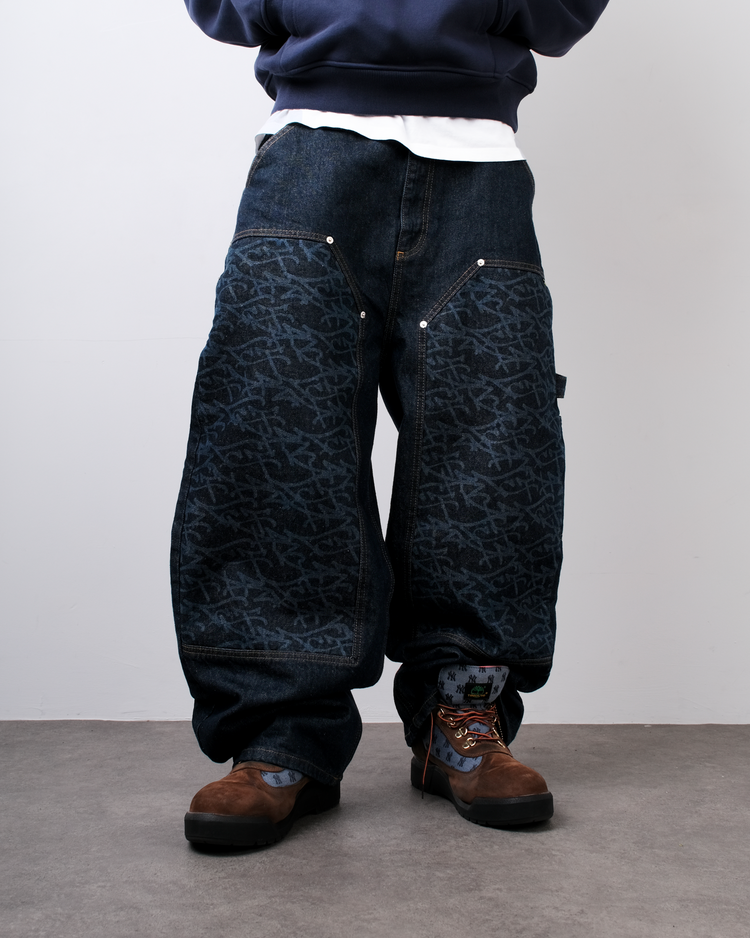 RAW GRAFF DOUBLE KNEE DENIM
