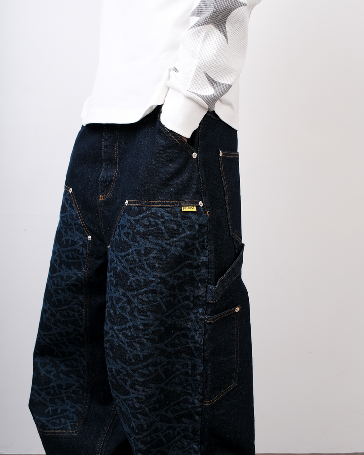 RAW GRAFF DOUBLE KNEE DENIM