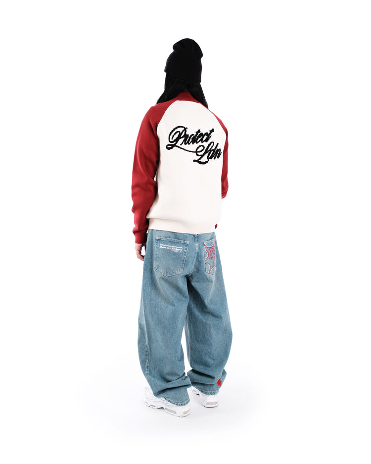 RED/CREAM CYCLING KNIT