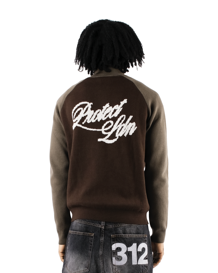 OLIVE/BROWN CYCLING KNIT