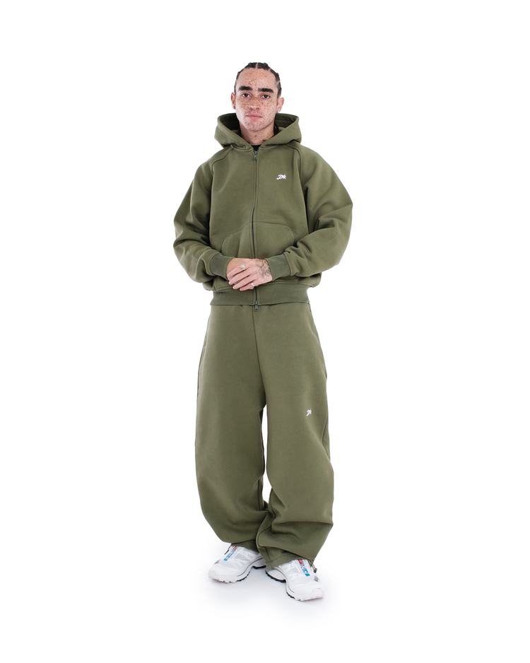 OLIVE DAY2DAY ZIP-UP HOODIE