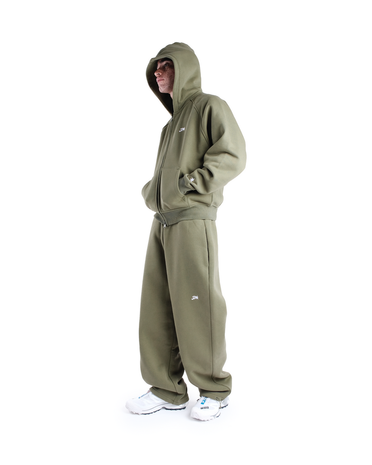 OLIVE DAY2DAY ZIP-UP HOODIE