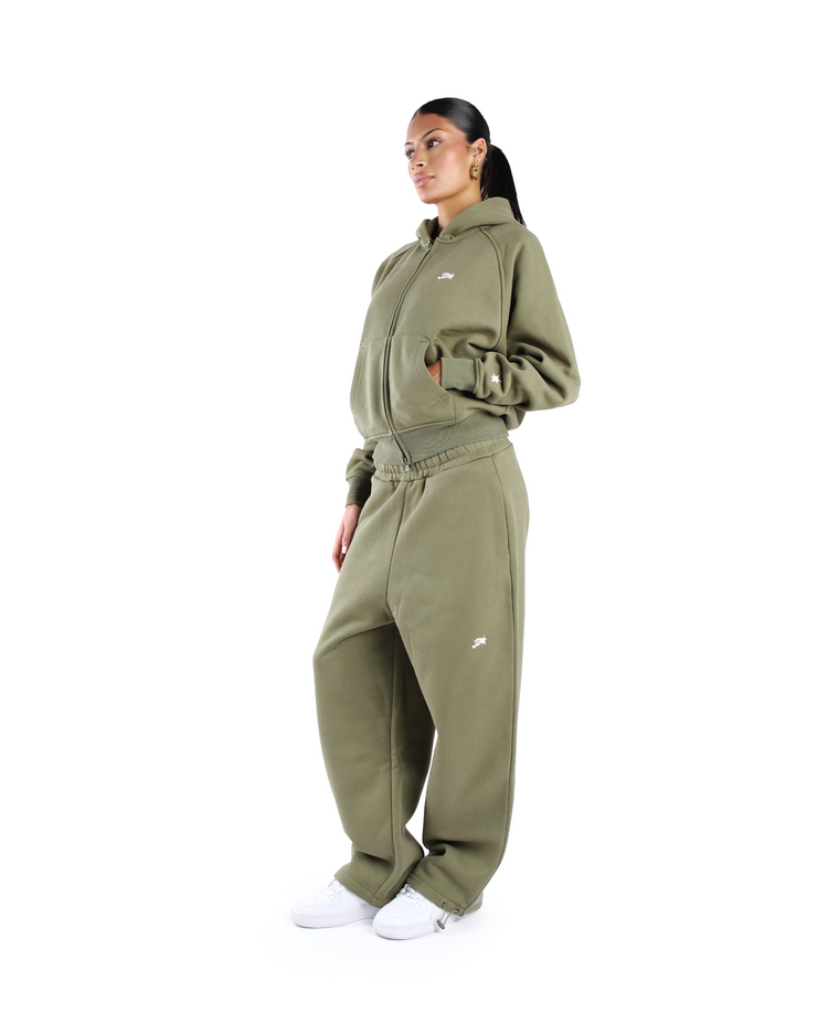 OLIVE DAY2DAY ZIP-UP HOODIE