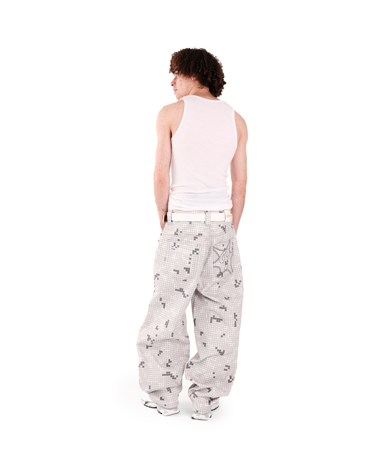 GREY DOT BONKERS DENIM