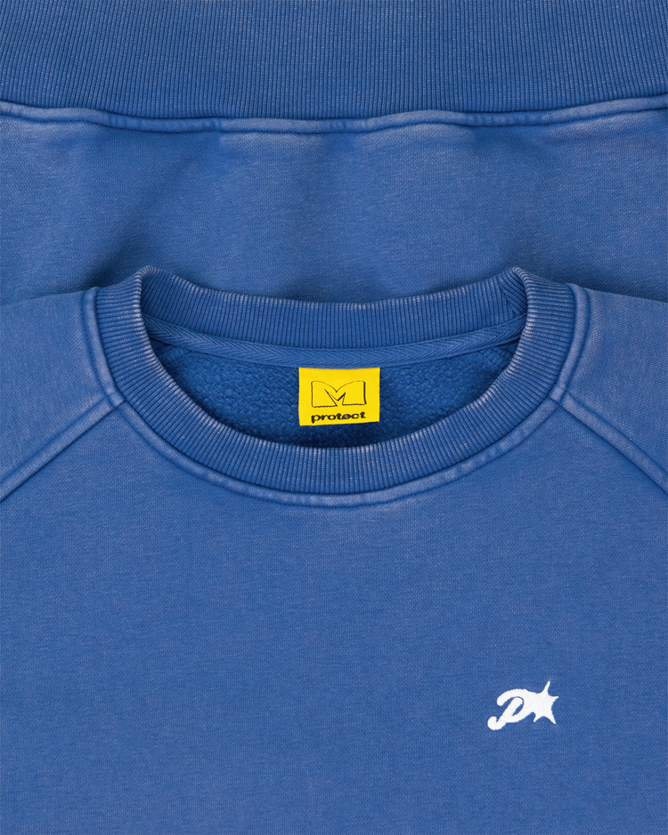 WASHED BLUE DAY2DAY CREWNECK