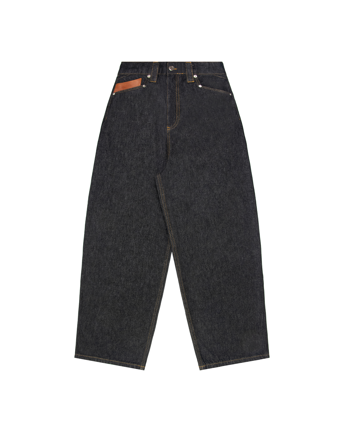 LEATHER POCKET DENIM