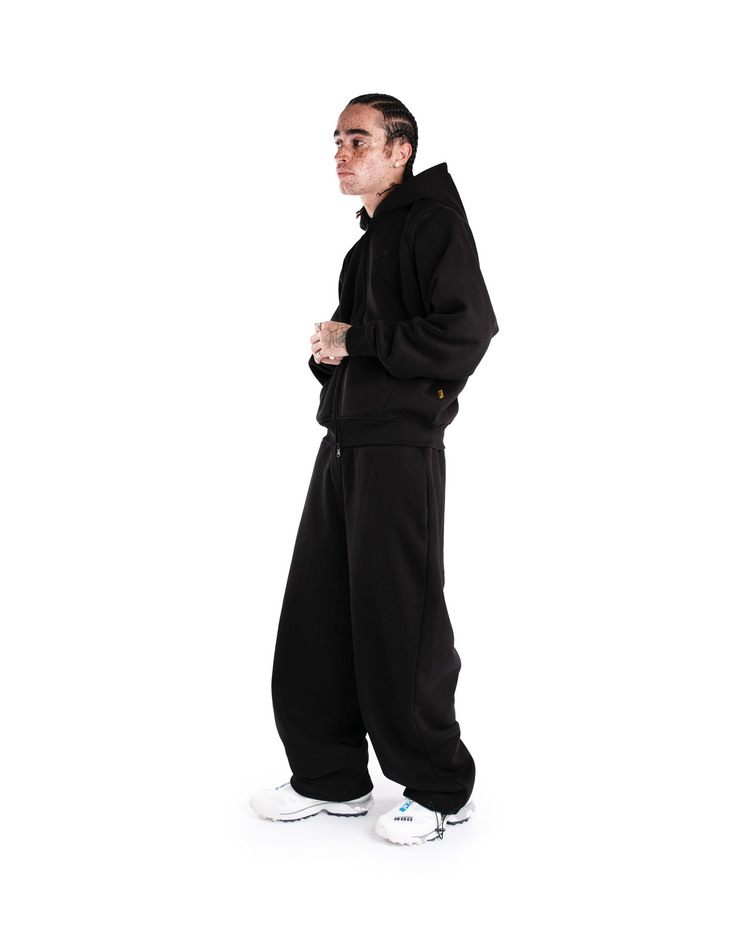 BLACK DAY2DAY ZIP-UP HOODIE