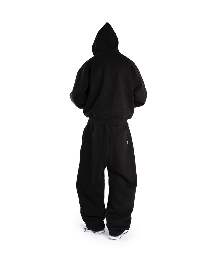 BLACK DAY2DAY ZIP-UP HOODIE