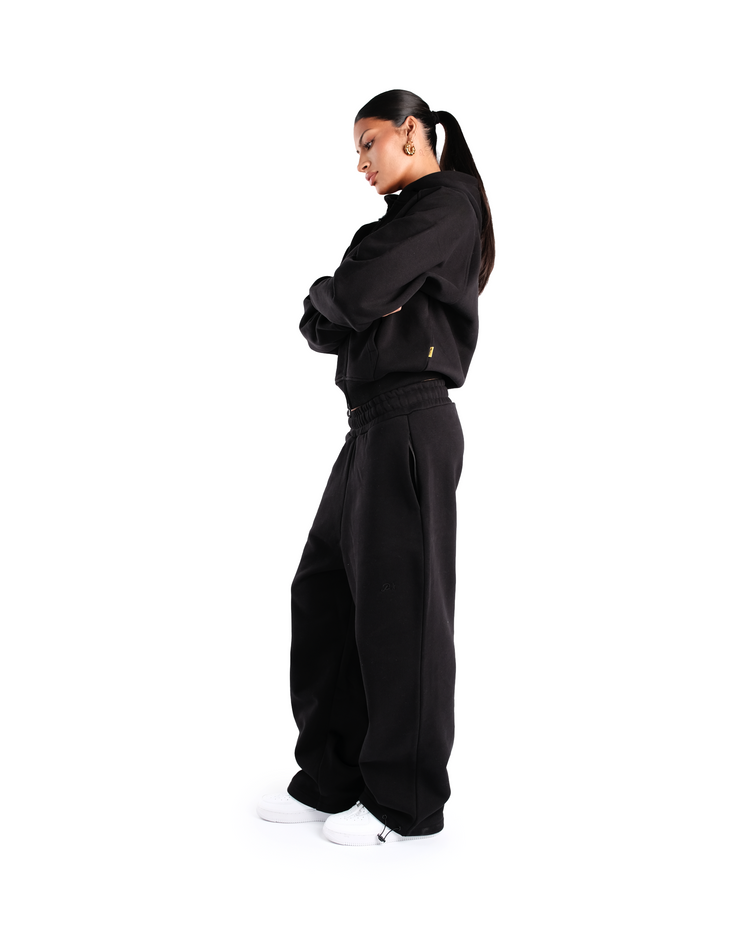BLACK DAY2DAY ZIP-UP HOODIE