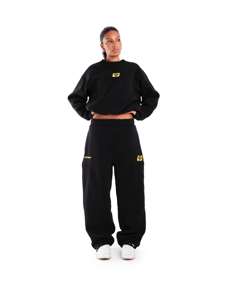BLACK PANEL SPORT CREWNECK