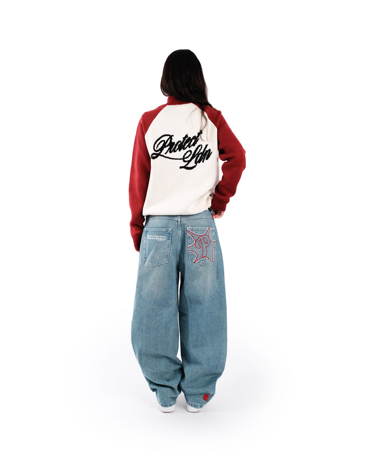 RED/CREAM CYCLING KNIT