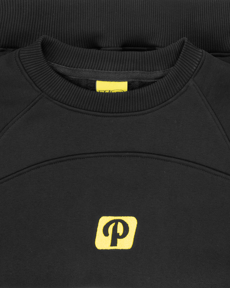 BLACK PANEL SPORT CREWNECK