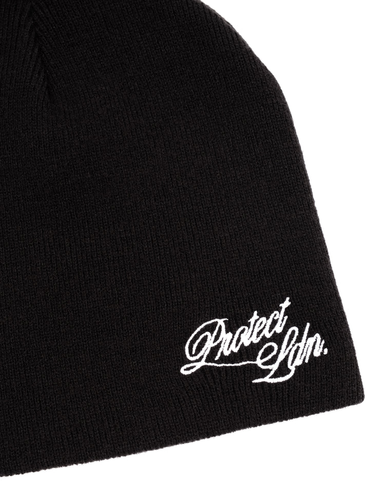 BLACK SCRIPT BEANIE