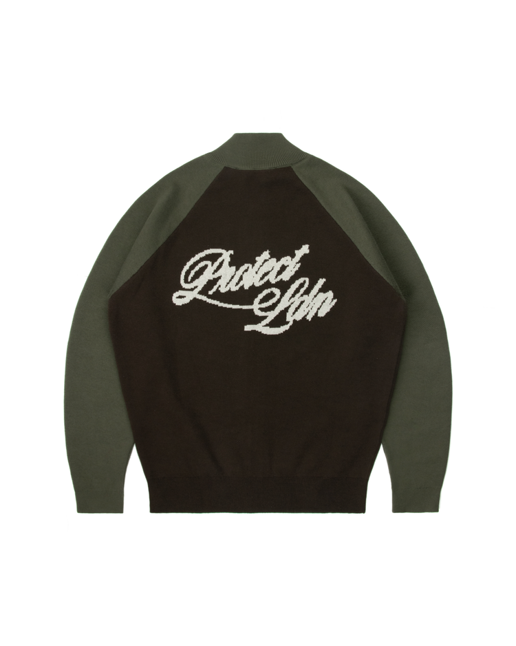 OLIVE/BROWN CYCLING KNIT