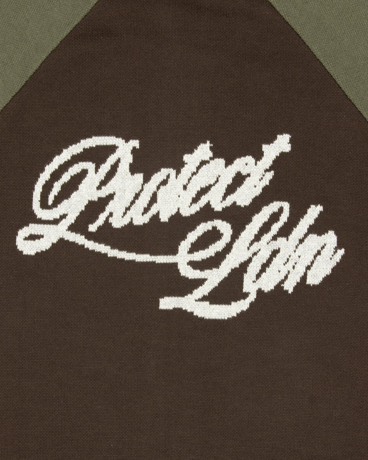OLIVE/BROWN CYCLING KNIT