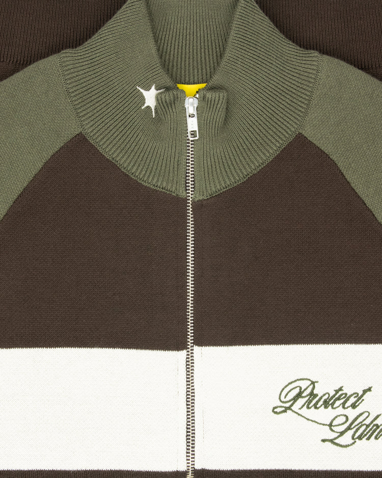 OLIVE/BROWN CYCLING KNIT