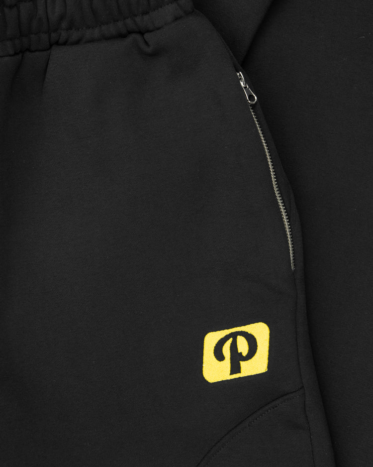 BLACK PANEL SPORT SWEATS