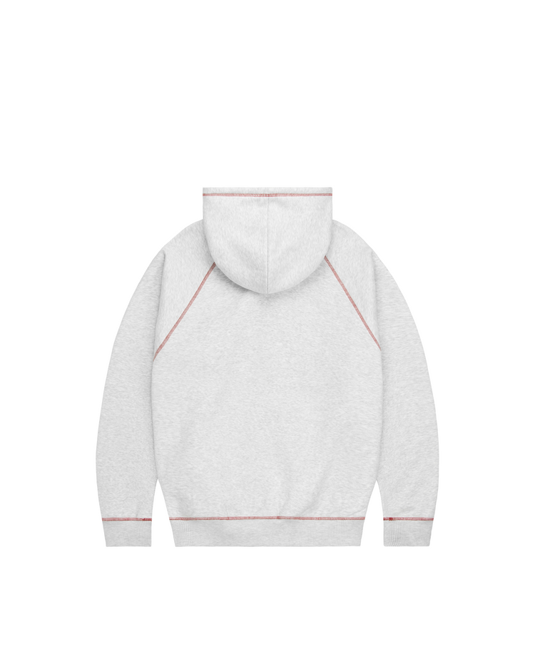 GREY/RED BRUDDA ZIP-UP HOODIE