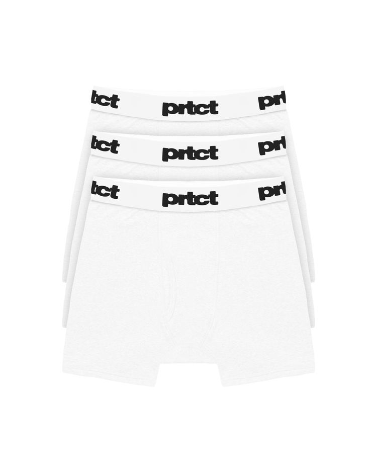 WHITE PRTCT BOXERS [X3]
