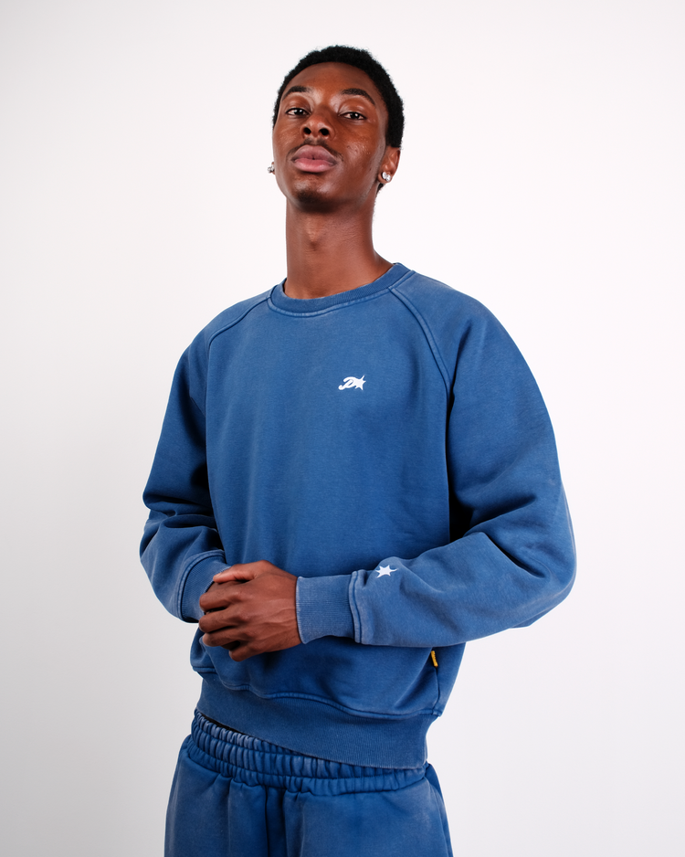 WASHED BLUE DAY2DAY CREWNECK
