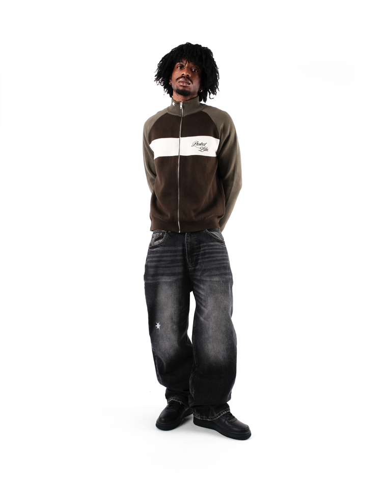 OLIVE/BROWN CYCLING KNIT