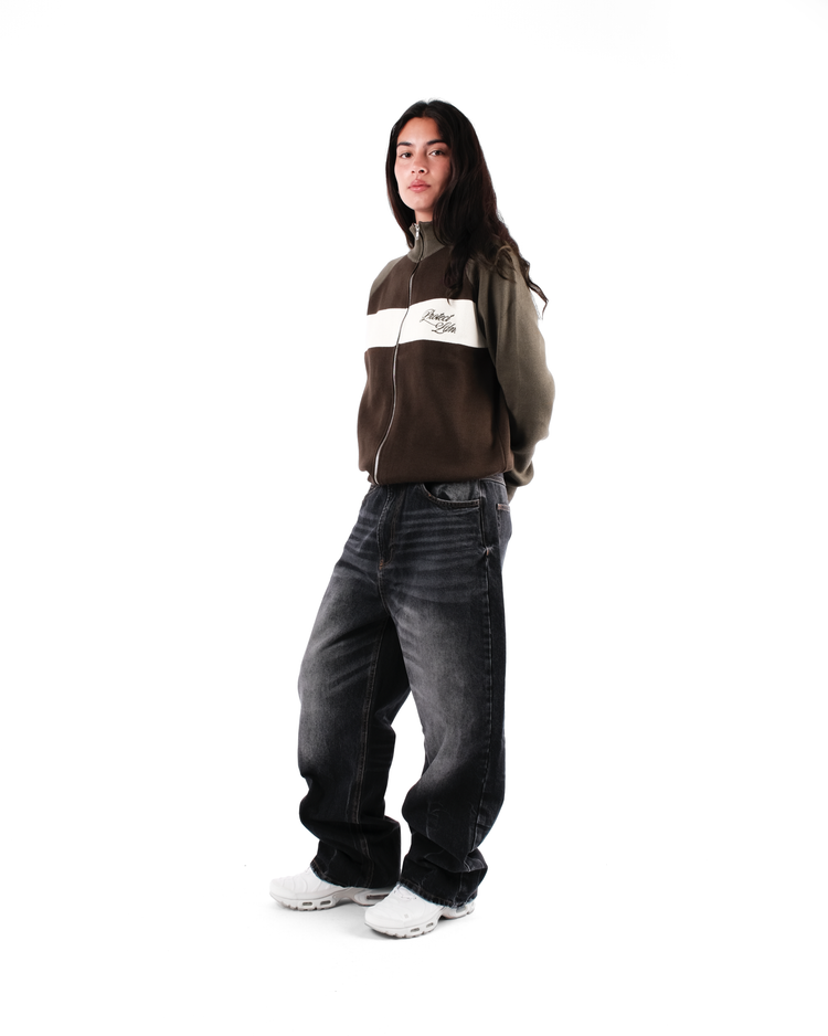 OLIVE/BROWN CYCLING KNIT
