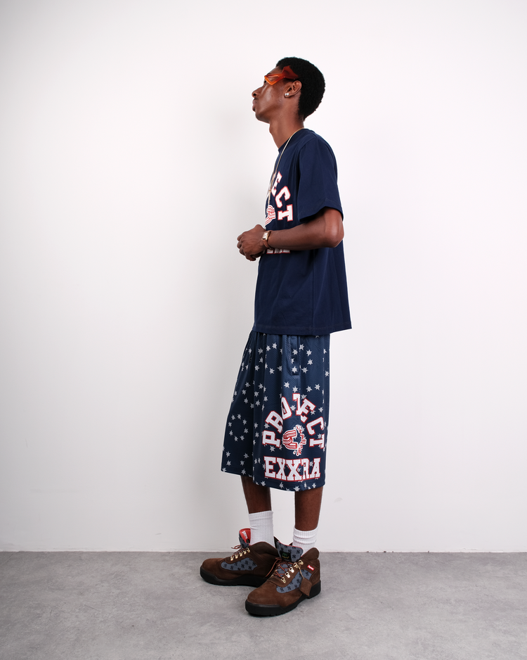NAVY EXXTRA MESH SHORTS