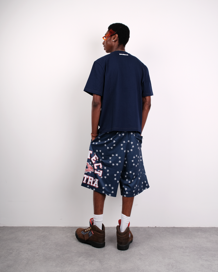 NAVY EXXTRA MESH SHORTS
