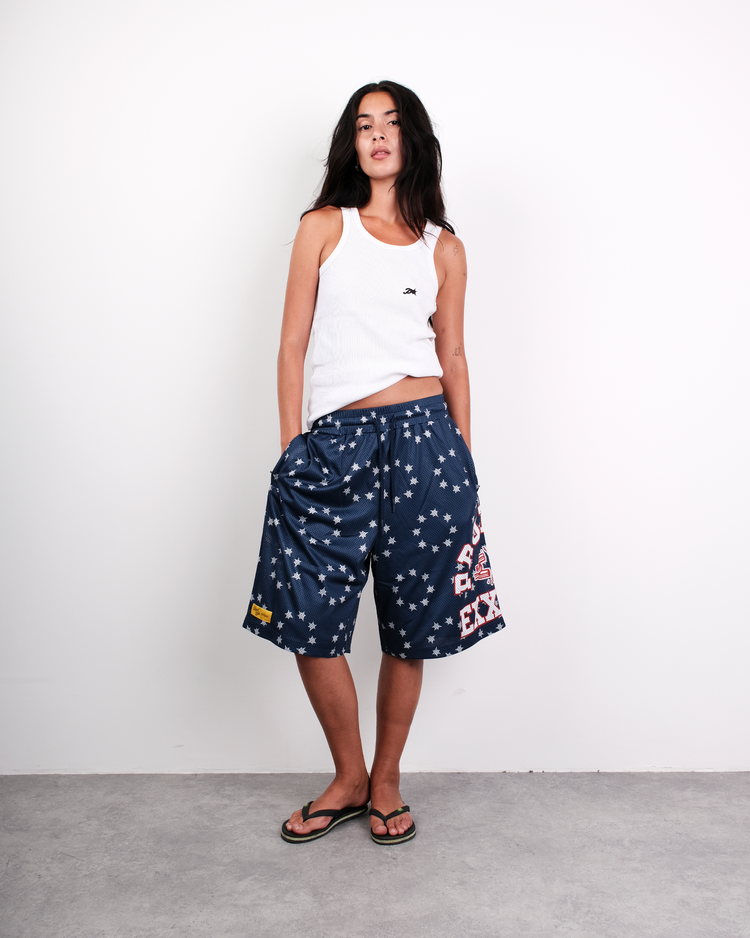 NAVY EXXTRA MESH SHORTS